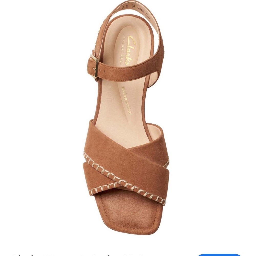 Clarks Women's Tan Cross Strap Sandals